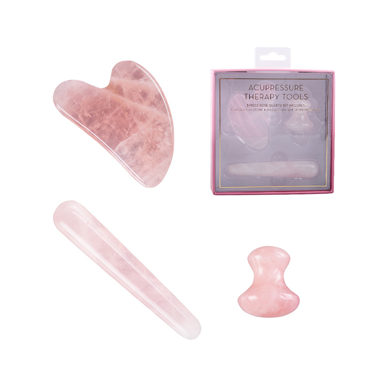 Juego de herramientas de masaje Pink Jade Gua Sha